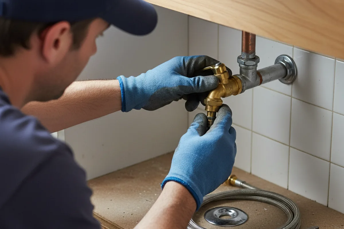 Shutoff valve and fitting work during Emergency Plumbing in Pomerene